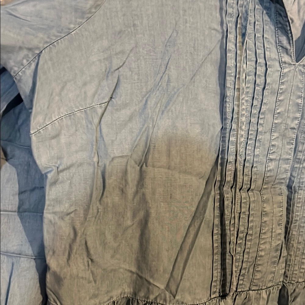 Old Navy Pale Blue Long Sleeve Pintuck Tunic Dress - Picture 6 of 6